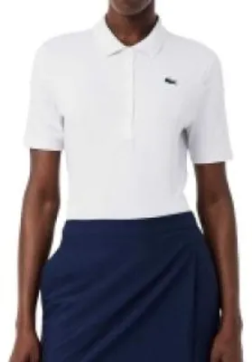 Imagen del producto de Camiseta polo LACOSTE, modelo PF0081, para mujer, color blanco, talla 42