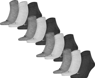Produktbild von PUMA Uni Quartersocken, 12er Pack - Quarter Plain 12P, Logo, einfarbig Grau 39-42