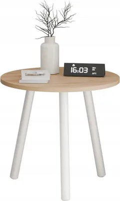 Zdjęcie produktu dla Kawowy Okrągły Stolik Ława Loft Industrial Salon 55 cm