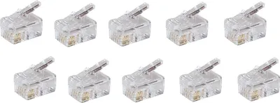 Obrázek produktu pro shiverpeaks BS72039-10, RJ-10, Bílá, Samec, Přímý, Zlato, 10 kusů