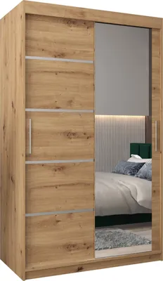 Produktbild von Kleiderschrank, Schiebetürenschrank Schlafzimmer, Schrank mit Spiegel VERONA 2 120 cm