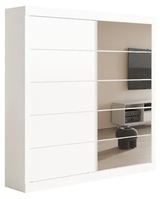 Produktbild von Meublorama RU-MIKE-6765-1*3C/141KG, 4 Regale, 3 Tür(en), Weiß, Partikelbord, Kunststoff, 550 mm, 1820 mm