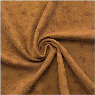 Musselin Jacquard Double Gauze ab 1m x 1,4m Oeko-Tex Double Face Design Baumwollstoff Meterware braun