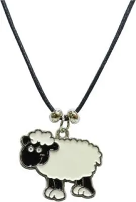 Produktbild von Kette Schaf, Tier Emaille Anhänger Modeschmuck Ketten emailliert Schmuck Schäfchen