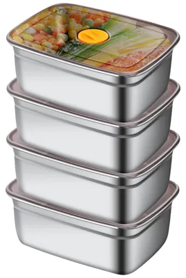 4er-Set Edelstahl-Vorratsdosen 1200 ml stapelbar auslaufsicher