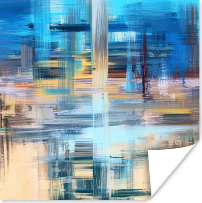 Produktbild von MuchoWow® Poster Ölfarbe - Abstrakt - Malerei 100x100 cm - Babyzimmer