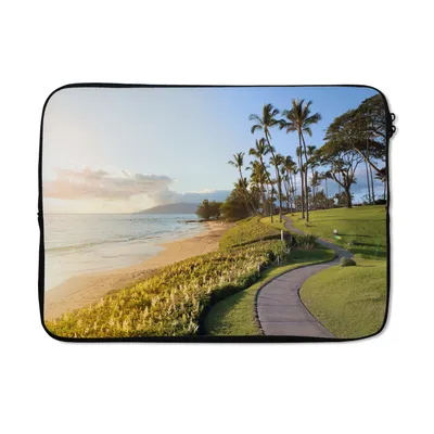 Produktbild von MuchoWow® Laptop Hülle 13 Zoll Weg am Strand entlang Laptoptasche - Laptophülle - Sleeve - Rundumschutz