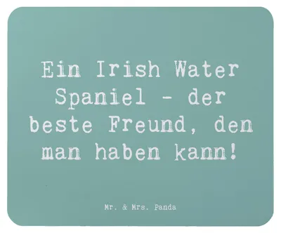 Produktbild von Mr. & Mrs. Panda Mousepad Spruch Irish Water Spaniel Freund - Meeresbrise - Geschenk, Hunderasse, pc mausunterlage, mauspad, Hunderassen Vielfalt, Mouse Pad, freundlich
