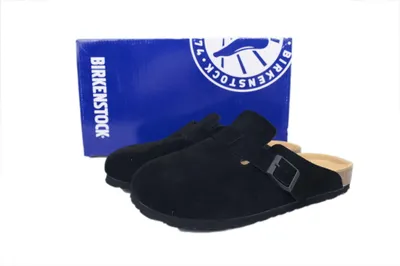 Produktbild von Birkenstock Boston Soft Footbed Clog Schwarz Velourleder