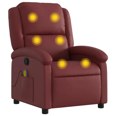 Produktbild von vidaXL Massagesessel Weinrot Kunstleder