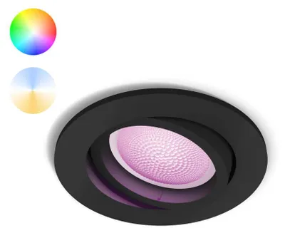 Produktbild von Philips Hue White and Color ambiance Centura Einbauspot, Bluetooth/Zigbee, Schwarz, LED, GU10, Multi, 2000 K