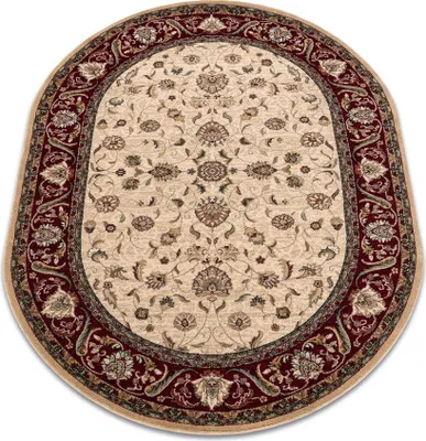 Immagine prodotto di Tappeto di lana OMEGA ovale ARIES fiori rubino chiaro beige 200x300 cm