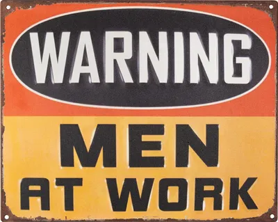 Produktbild von Moritz Blechschild 25 x 20 cm WARNING Men At Work Deko Metallschild Retro Vintage Retro Sprüche lustig