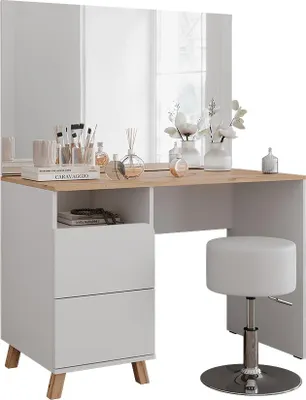Obrázek produktu pro Toaletní stolek Vicco Karen Bílá/Artisan 110 cm se stoličkou, Model 56529