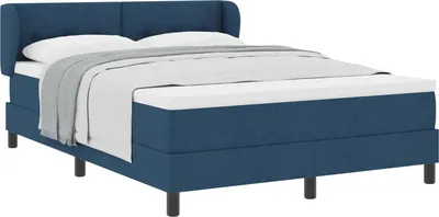 Produktbild von Boxspringbett mit Matratze mit Kopfteil Blau 140 x 190 cm Stoff