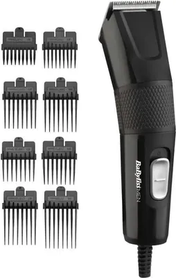 Imagen del producto de Cortapelos, BaByliss E756E, con cuchillas de acero inoxidable de 45 mm, 8 ajustes de corte (0,5-25 mm). Incluye accesorios