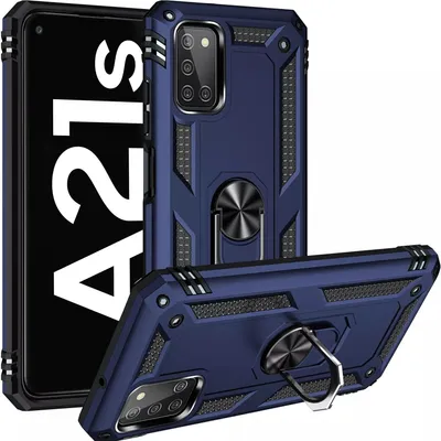 Produktbild von Outdoor Schutz Hülle für Samsung Galaxy A21s Armor Case Cover Handyhülle Bumper Panzerhülle Blau