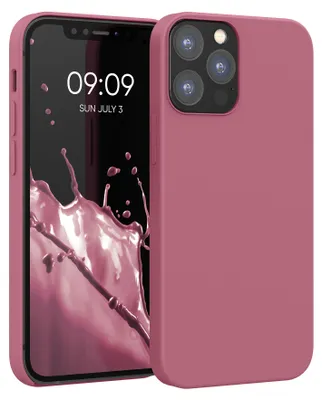 Produktbild von kwmobile Handyhülle für iPhone 12 Hülle / iPhone 12 Pro Hülle - Silikon Handy Case - weiche Oberfläche - kabelloses Laden - Dark Rose