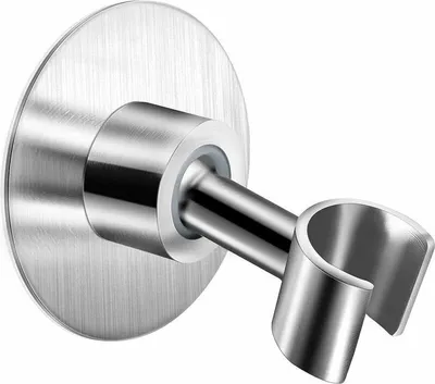 Produktbild von Edelstahl-Duschkopfhalter, 350 ° verstellbarer selbstklebender Badezimmer-Duschkopfhalter, Metall-Duschkopfhalter, werkzeuglose Wandhalterung, Halter aus gebürstetem Sus 304-Stahl, Silber