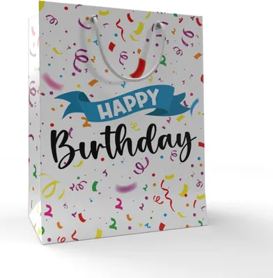 Produktbild von 12 Geschenktüten Happy Birthday Konfetti