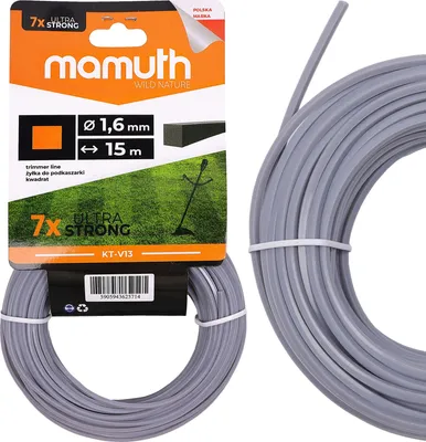 Produktbild von Mähfaden  1,6mm 15m QUADRATIC Motorsense Rasentrimmer Ersatzfaden für Fadenkopf