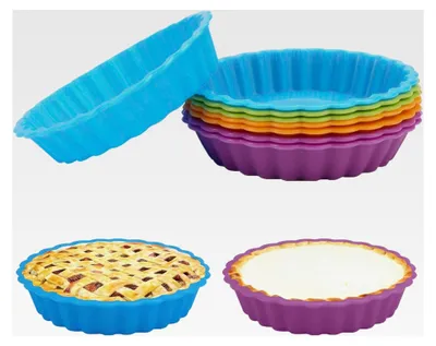 Produktbild von 8 Stück Mini Tarteform aus Silikon, Antihaft Törtchenform für Haushalt, Restaurant und Bäckerei