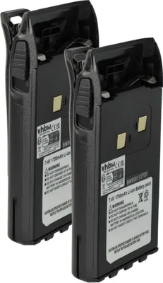 Produktbild von vhbw 2x Akku kompatibel mit Wouxun KG-UVD1P, KG-UV6D, KG-UVD1, KG-UV2D Funkgerät, Walkie Talkie (1700 mAh, 7,4 V, Li-Ion) + Gürtelclip