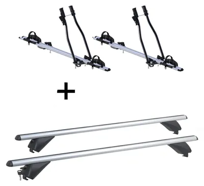 Produktbild von 2x Fahrradträger SAGITTAR + Alu Dachträger RB003 kompatibel mit für Volvo XC40 (5Türer) ab 2018