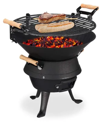 Immagine prodotto di Barbecue a carbonella - Ghisa - Griglia Ø 35 cm - 40 x 45 x 36 cm - Nero - Altezza regolabile