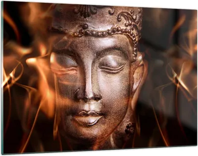 Produktbild von Bilder auf glas - Buddha Statue Geheimnis - 120x80cm - Glasbilder - Wandbilder - Kunstdruck - zum Aufhängen bereit - Wanddekoration aus Glas - Glas Bilder - Wandbild auf Glas - GAA120x80-2620