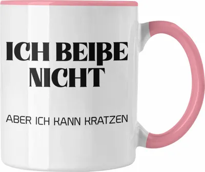 Produktbild von Trendation - Ich Beiße Nicht Tasse für Frauen Geschenk Freundin Lustiger Spruch (Rosa)