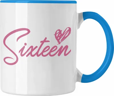 Produktbild von Trendation - 16. Geburtstag Tasse Geschenk Mädchen Geschenkidee Lustig Spruch 16 Geschenke Geschenkideen zum 16 Bday 16er Witzig (Blau)