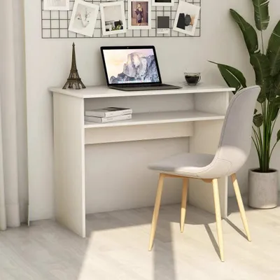 Produktbild von vidaXL Schreibtisch Weiß 90x50x74 cm Holzwerkstoff