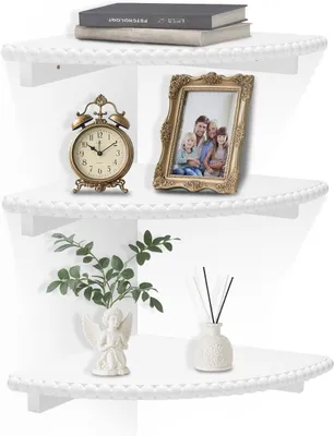Obrázok produktu pre Sada regálov, 3 kusy, biela farba, nástenné regály do kuchyne