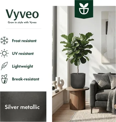 Produktbild von Vyveo - Blumentopf Orena - Silber metallic - 44x43