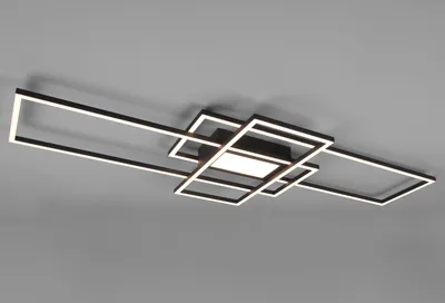 Produktbild von Große LED Deckenleuchte flach, dimmbar über Schalter, Wohnzimmerlampe Anthrazit
