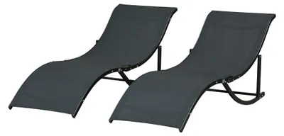 Produktbild von Set mit 2 klappbaren Gartenliegen, Sonnenliege aus Aluminium und Textilene, 61 x 165 x 63 cm