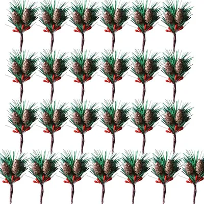 Image de Branche de sapin artificielle avec des baies et des pommes de pin