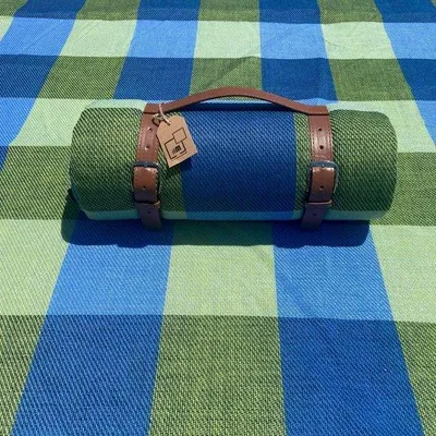 Produktbild von Wasserdichte Picknickdecke, 200 x 200 cm - blau und grün