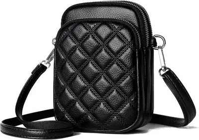 Produktbild von Famanu Mini Schultertasche - Kunstleder Crossbody Tasche mit Verstellbarem Riemen und Telefonhalter