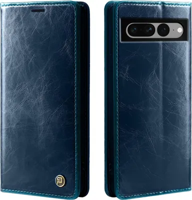 Produktbild von Handyhülle für Google Pixel 7 Pro Kunstleder Flip Cover Hülle RFID Schutz Case Kartenfach Farbe: Blau