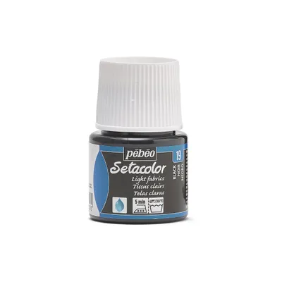 Image de Pebeo Setacolor pour tissus clairs, 45 ml, noir