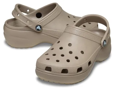 Produktbild von Crocs Classic Platform Clog Damen Pantoletten Taupe Beige 39-40 EU