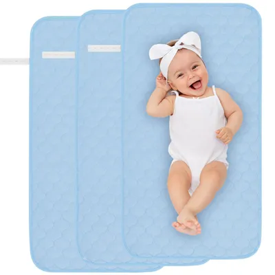 Imagen del producto de Cubiertas impermeables para cambiadores, de 27 x 14 pulgadas, paquete de 3 unidades, lavables, ideales para el cuidado del bebé