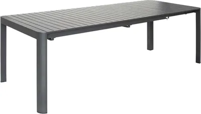 Image de Table de jardin extensible - Palma - en aluminium noir 180/240/300 x 100 x 76 cm - 8 à 12 personnes