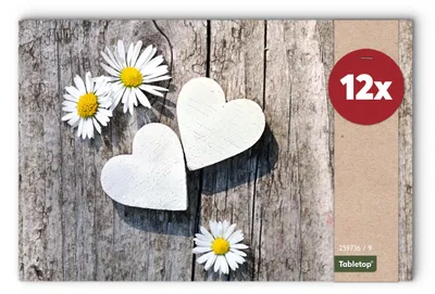 Immagine prodotto di fiammiferi21 tovagliette MOTIV margherite su tavola di legno 12 pz. Plastica lavabile ciascuno 43,5x28,5 cm