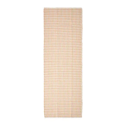 Produktbild von HOMESCAPES Baumwoll-Teppichläufer beige-weiß kariert - Vichy-Karo, 66x200 cm