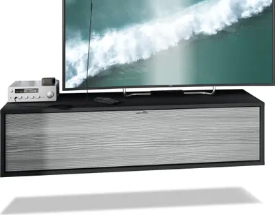 Produktbild von Vladon TV Board Lana 120 Hängeschrank Lowboard 120 x 29 x 37 cm,  Germany, Korpus in Schwarz matt, Fronten in Avola-Anthrazit | Große Farbauswahl