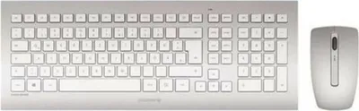Produktbild von CHERRY DW 8000, Volle Größe (100%), Kabellos, RF Wireless, QWERTY, Silber, Weiß, Maus enthalten