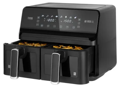 Produktbild von Teesa TSA8089 Heißluftfritteuse mit zwei Kammern, 8 l, 2700 W, schwarz